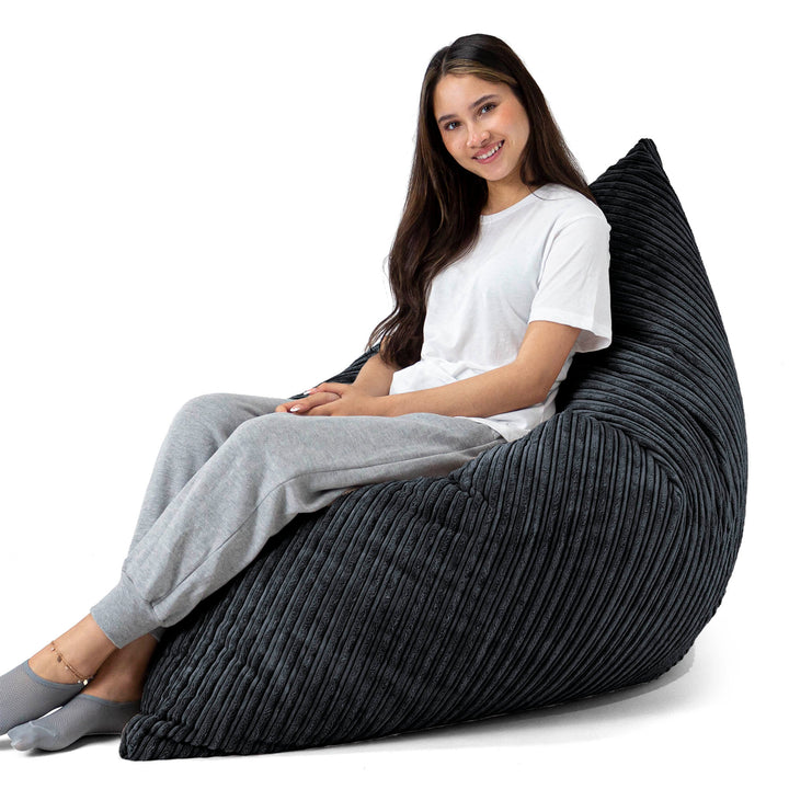 Pouf Géant XXL - Côtelé Noir 03
