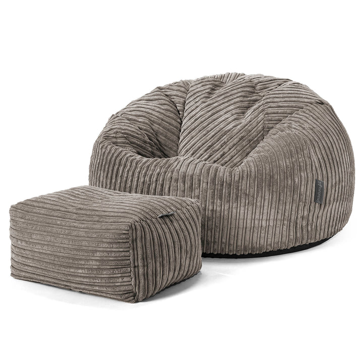 Pouf Poire Classique - Côtelé Anthracite 02