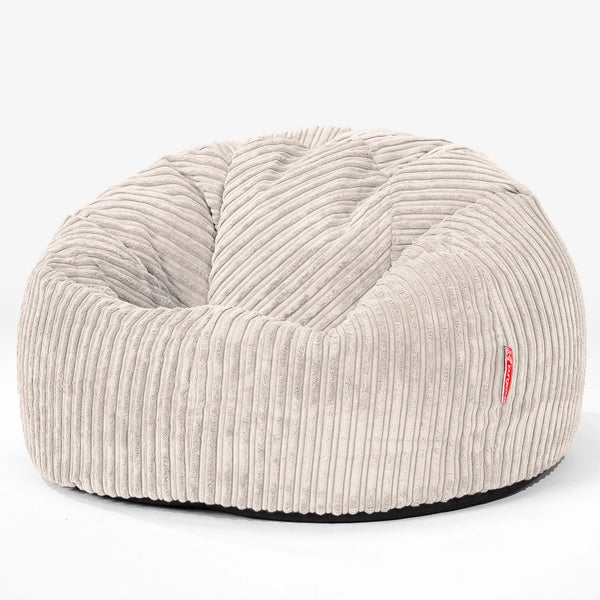CloudSac 200 Pouf Géant Enfant à Mémoire de Forme 2-12 ans - Côtelé Ivoire 01