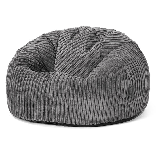 Pouf Poire Classique - Côtelé Gris Acier 01