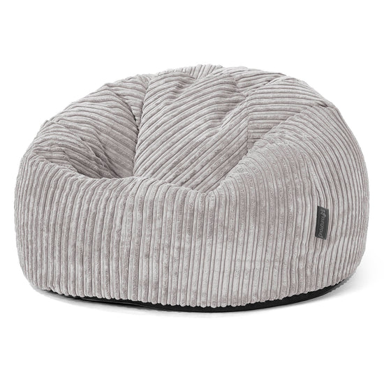Pouf Poire Classique - Côtelé Gris Argent 01