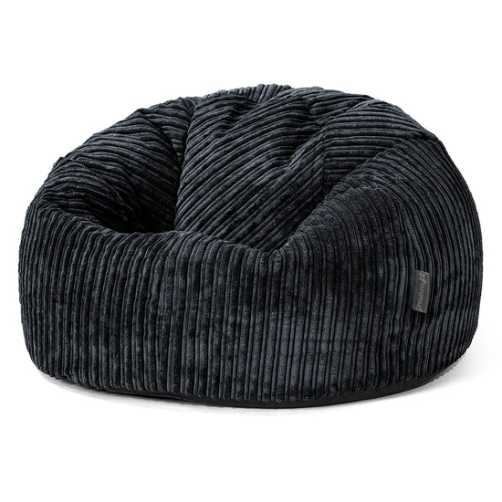 Pouf Poire Classique - Côtelé Noir 01