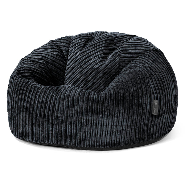 Pouf Poire Classique - Côtelé Noir 01