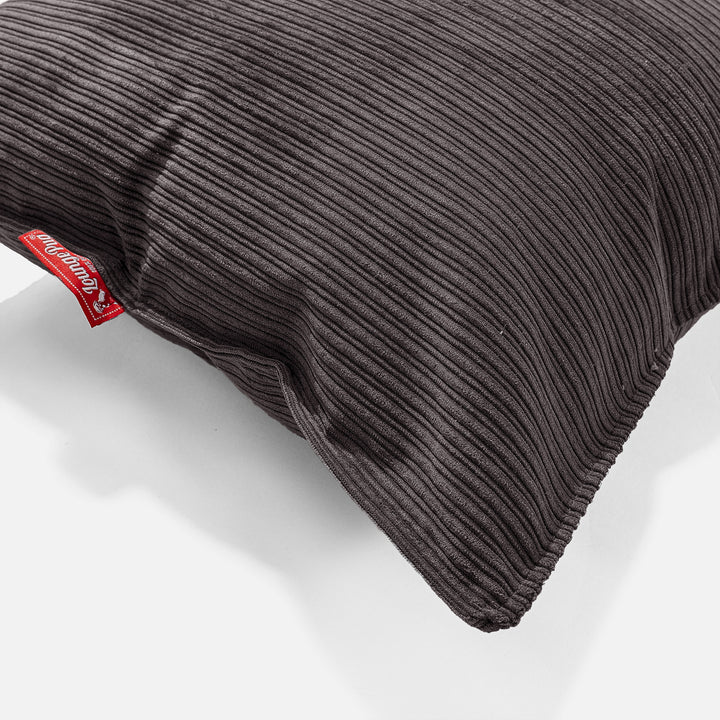 Coussin 47 x 47cm - Côtelé à Fines Rayures Anthracite 02