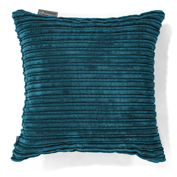 Coussin 47 x 47cm - Côtelé Bleu Canard 01