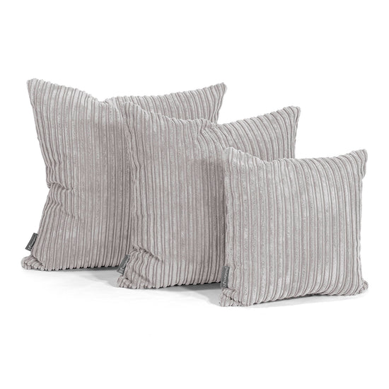 Housse de Coussin 47 x 47cm - Côtelé Gris Argent 02