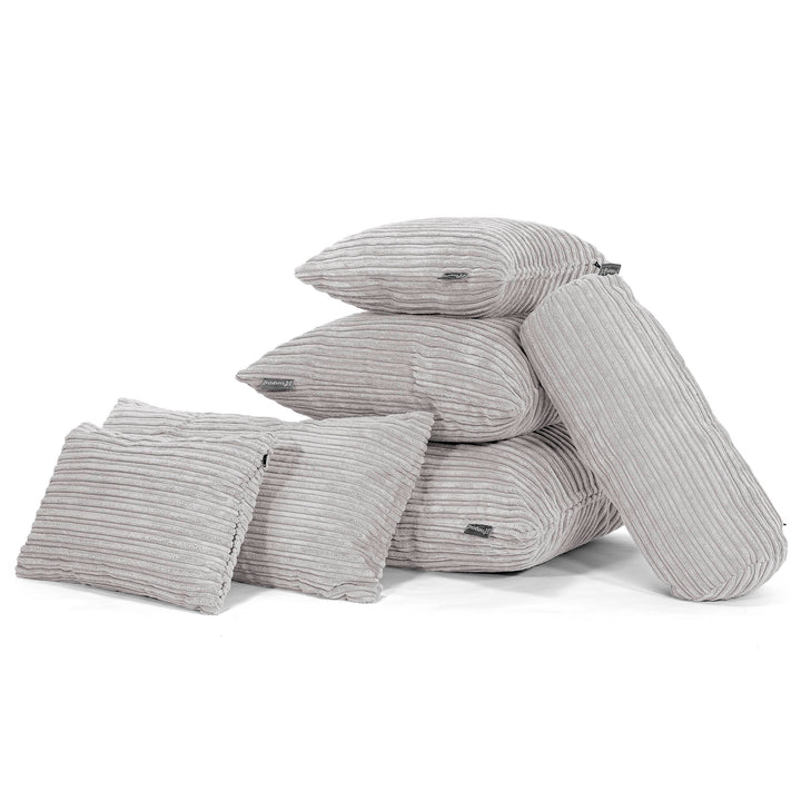 Housse de Coussin 47 x 47cm - Côtelé Gris Argent 04