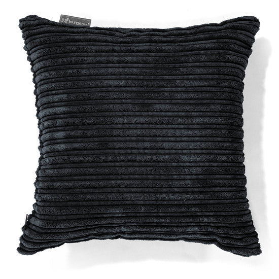 Coussin 47 x 47cm - Côtelé Noir 01