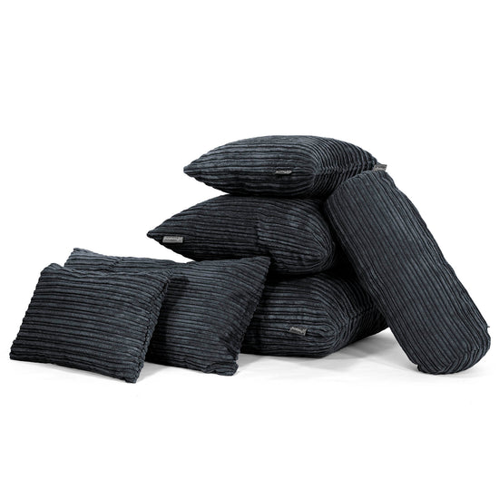 Coussin 47 x 47cm - Côtelé Noir 04