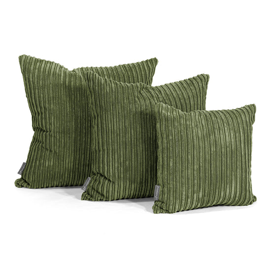 Housse de Coussin 47 x 47cm - Côtelé Vert Forêt 02