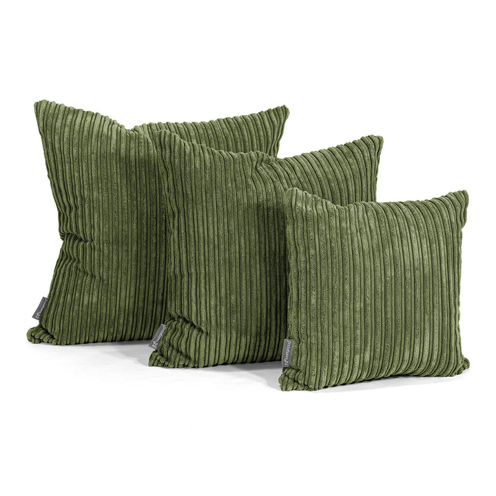 Housse de Coussin 47 x 47cm - Côtelé Vert Forêt 02