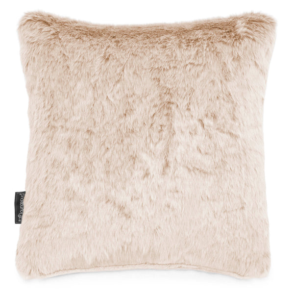 Coussin 47 x 47cm - Fausse Fourrure Lapin Blanc 01