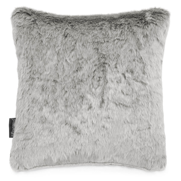 Coussin 47 x 47cm - Fausse Fourrure Lapin Gris clair 01
