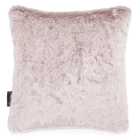 Coussin 47 x 47cm - Fausse Fourrure Lapin Rose Pastel 01