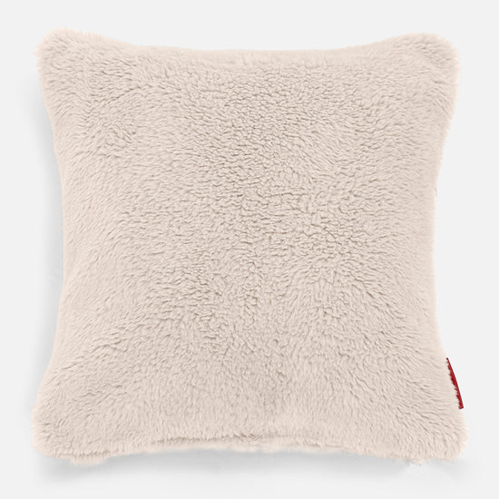Coussin 47 x 47cm - Fausse Fourrure Nounours Crème 01