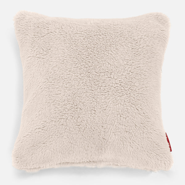 Coussin 47 x 47cm - Fausse Fourrure Nounours Crème 01
