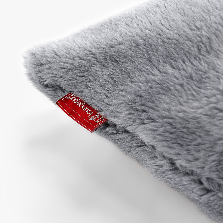 Coussin 47 x 47cm - Fausse Fourrure Nounours Gris Foncé 02