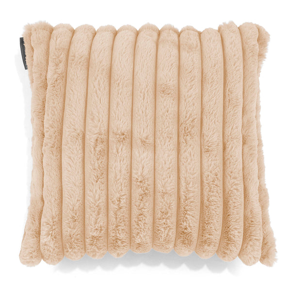 Housse de Coussin 47 x 47cm - Velours Côtelé Ultra Pelucheux Pêche 01