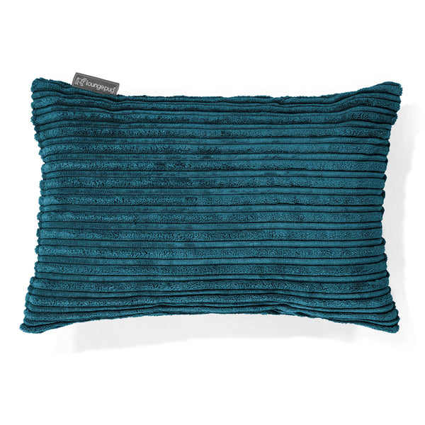 Coussin Rectangulaire 35 x 50cm - Côtelé Bleu Canard 01