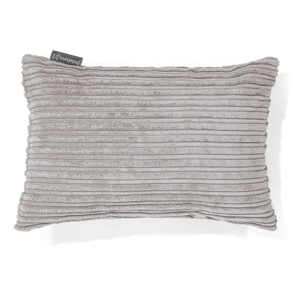 Housse de Coussin Rectangulaire 35 x 50cm - Côtelé Gris Argent 01