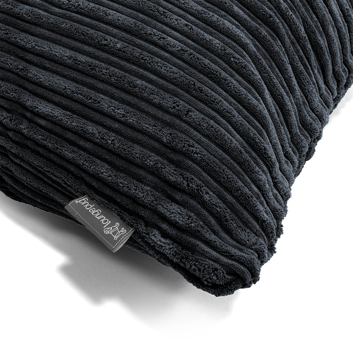 Coussin Rectangulaire 35 x 50cm - Côtelé Noir 02