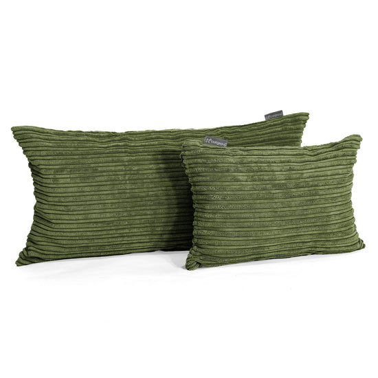 Housse de Coussin Rectangulaire 35 x 50cm - Côtelé Vert Forêt 03