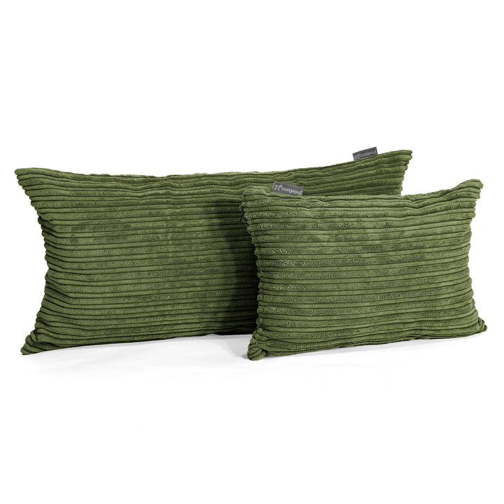 Housse de Coussin Rectangulaire 35 x 50cm - Côtelé Vert Forêt 03