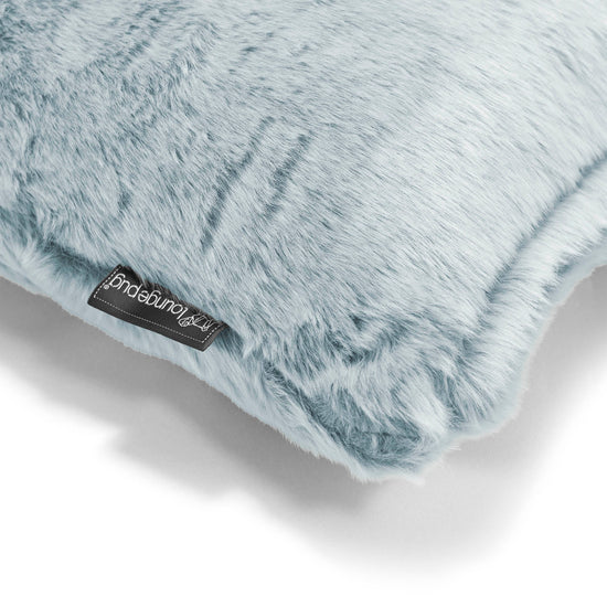 Coussin Rectangulaire 35 x 50cm - Fausse Fourrure Lapin Bleu Pastel 02