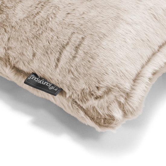 Coussin Rectangulaire 35 x 50cm - Fausse Fourrure Lapin Brun Doré 02