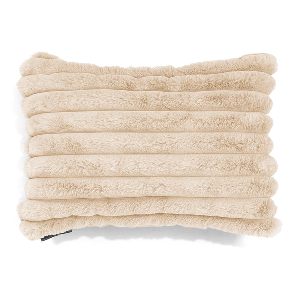 Housse de Coussin Rectangulaire 35 x 50cm - Velours Côtelé Ultra Pelucheux Crème 01