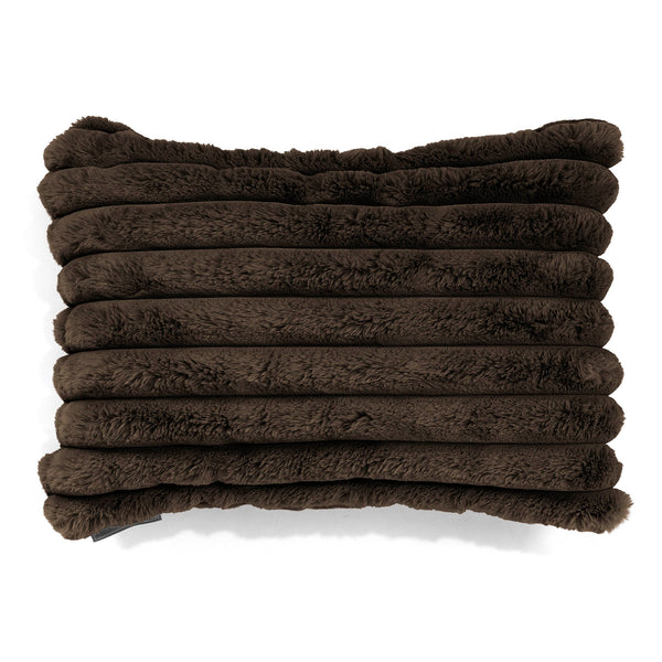 Housse de Coussin Rectangulaire 35 x 50cm - Velours Côtelé Ultra Pelucheux Marron Meuse 01