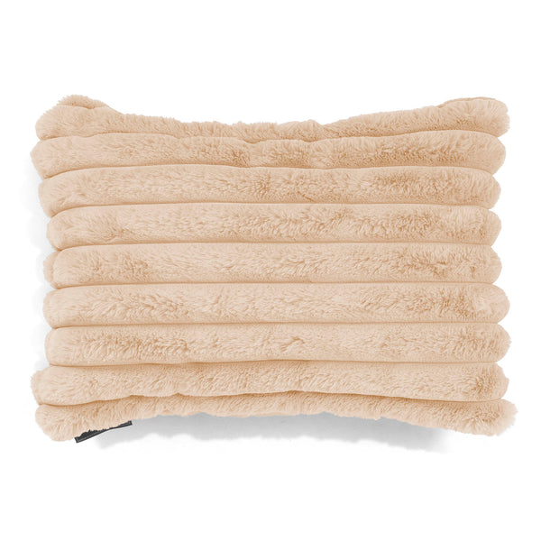 Housse de Coussin Rectangulaire 35 x 50cm - Velours Côtelé Ultra Pelucheux Pêche 01