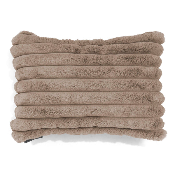 Housse de Coussin Rectangulaire 35 x 50cm - Velours Côtelé Ultra Pelucheux Vison 01