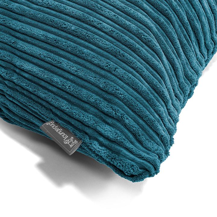 Coussin Rond 50cm - Côtelé Bleu Canard 02