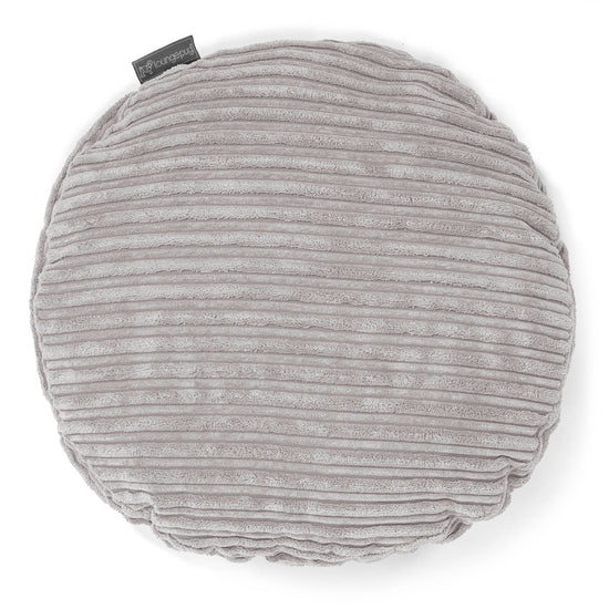 Housse de Coussin Rond 50cm - Côtelé Gris Argent 01