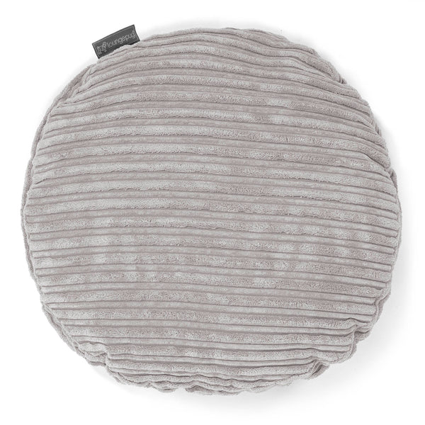 Housse de Coussin Rond 50cm - Côtelé Gris Argent 01