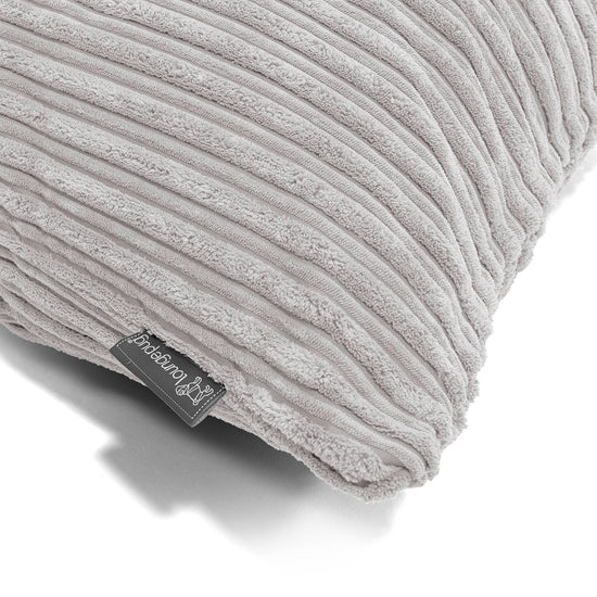 Housse de Coussin Rond 50cm - Côtelé Gris Argent 02