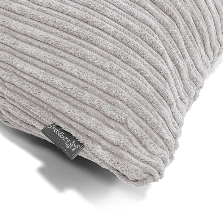 Housse de Coussin Rond 50cm - Côtelé Gris Argent 02