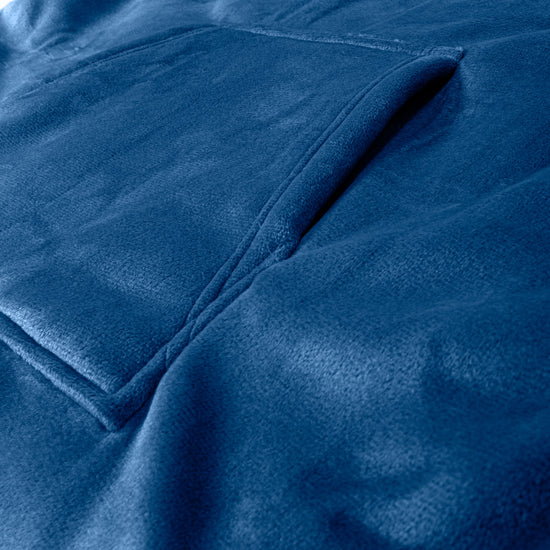 Couverture à Capuche pour Enfants - Molleton Bleu Foncé 05
