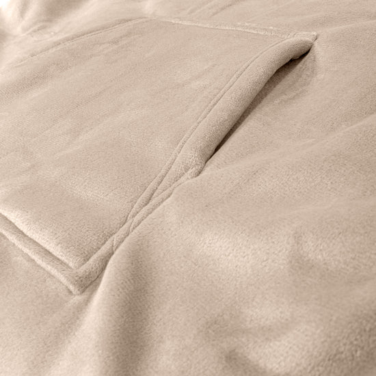 Couverture à Capuche pour Enfants - Molleton Crème / Vison 05
