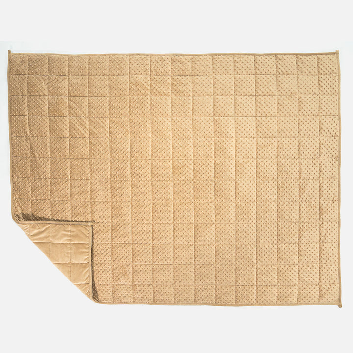 Couverture Lestée pour Adultes - Molleton Pointillé Crème / Vison 03