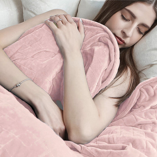 Couverture Lestée pour Adultes - Polaire sherpa Rose Pâle 05