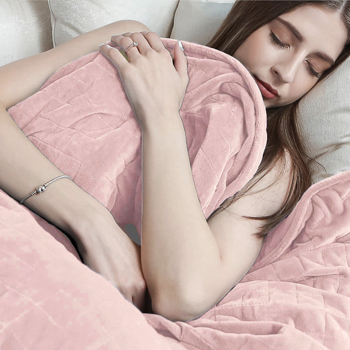 Couverture Lestée pour Adultes - Polaire sherpa Rose Pâle 05