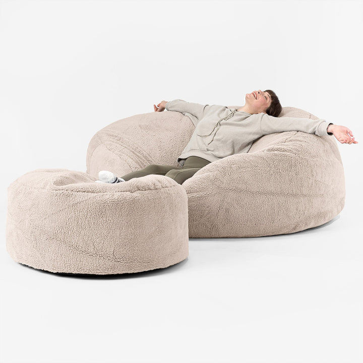 Canapé Pouf Géant Grande Mammouth - Fausse Fourrure Nounours Vison 02