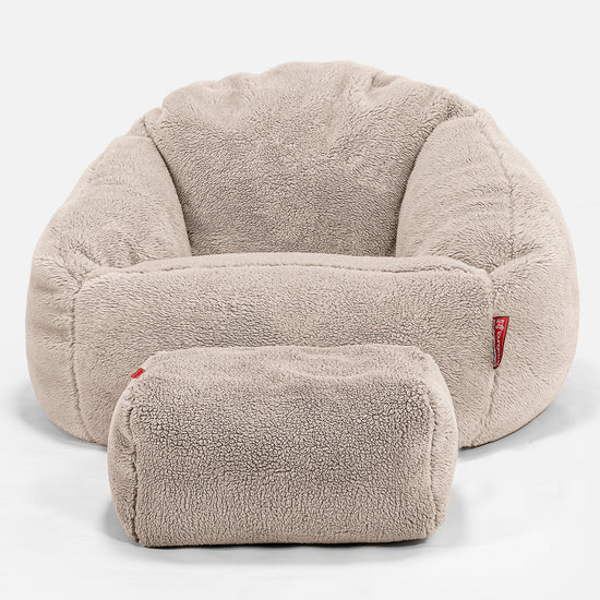 Pouf Chaise Bubble - Fausse Fourrure Nounours Vison 02