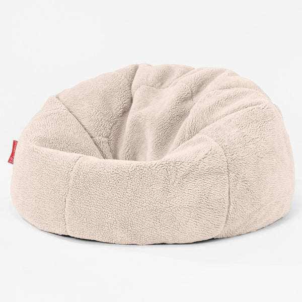 Pouf Poire Classique - Fausse Fourrure Nounours Crème 01