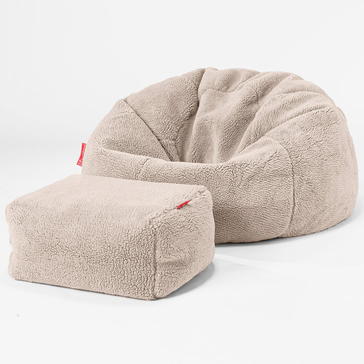 Pouf Poire Classique - Fausse Fourrure Nounours Vison 02