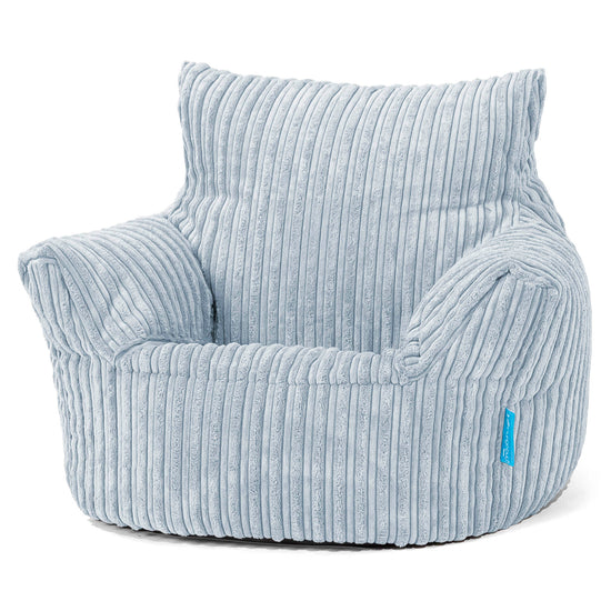 Fauteuil Pouf Bambin 1-3 ans - Côtelé Bébé Bleu 01