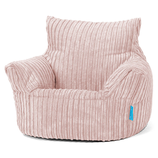 Fauteuil Pouf Bambin 1-3 ans - Côtelé Rose 01