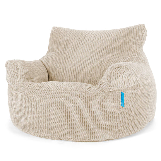 Fauteuil Pouf Enfant 3-8 ans - Pompon Crème 01